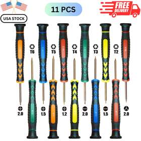 -81 726084312173 11 Pcs Magnetic Screwdriver Tool Kit With Torx Phillips Flathead Tri-point Bit