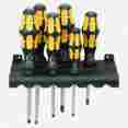 05018287008 Wera Tools 932 918 6 Kraftform Plus Slotted Pozidriv Screwdriver Set Rack 4013288018137