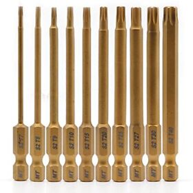 10piece Impact Rated 3inch Security Torx Bit Set For Screwdriver Drill Drive