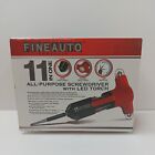 11 In 1 All-purpose Screwdriver With Led Torch Rotating Head
