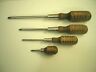 1211 1201 1202 1203 Mac Tools Vtg Phillips Head Wood Handled Matching Screwdrivers