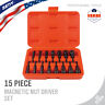 Ref96039 15pc Magnetic Nut Driver Set Sae And Metric Setter Power Drill Bit 1/4inch Hex Shank