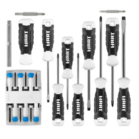 20-pc Magnetic Screwdriver Set Hart Comfort Grip Handle Durable Tip Identifier