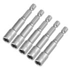 5pcs 1/4inch Quick-change Hex Shank 7mm Magnetic Nut Drivers Drill Bit