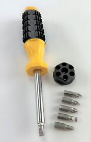 23039 6 In 1 Screwdriver Set 4 Sizes Phillips Head And 2 Flat Easy Carry