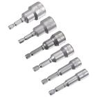 6pcs 1/4inch Quick-change Hex Shank 8-19mm Magnetic Nut Driver Bit Set