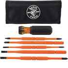 8-in-1 Insulated Interchangeable Screwdriver Set Klein Tools Roll Pouch Protect