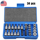 800000345763 Unbranded Chrome Security Sleeve Bit Torx Screwdriver Hex