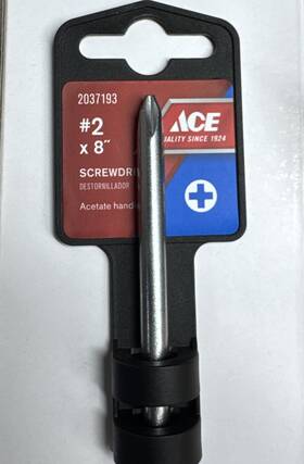 2037193 Ace Hardware Pro Series #2 X 8 Inch Phillips Head Screwdriver Acetate Handle