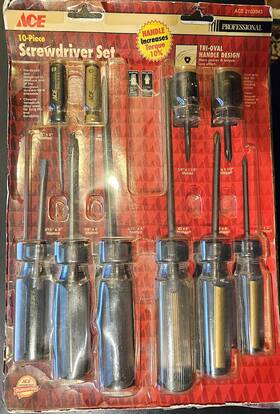 2103943 Ace Hardware Professional 10 Pc Screwdriver Set Made In Usa