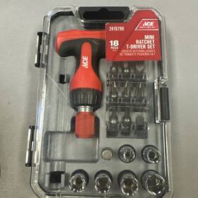 241986 Ace Mini Ratchet T- Driver Set 18 Pieces