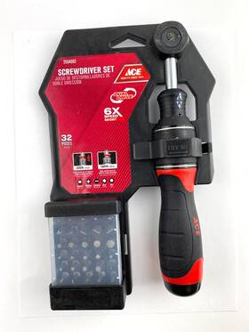 2504082 Ace New 32 Piece Screwdriver Set 6x Speed Ratchet With Dual Drive