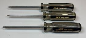 25125 Ace 25126 Pro Series Torx Screwdriver Lot 25124 T15x4 Inch T20x4 T25x4