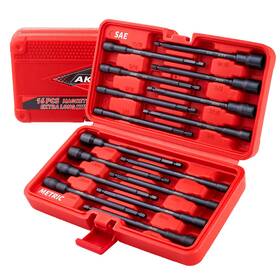 Akm Tool 607986629272 16pcs Magnetic Nut Driver Set 6 Inches Long Drivers For Imp