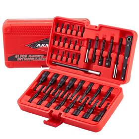 Akm Tool 607986629487 Akmtool 41pcs Magnetic Nut Driver Set 1/4 Quick-change Hex Shank Sae Metric C