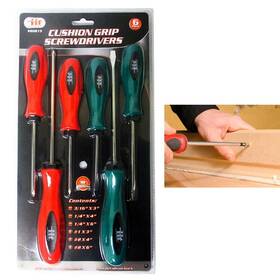 Atb-60215 Alltopbargains 6 X Cushion Grip Screwdrivers Set Flat Head Phillips Carbon Steel Blade Tool New