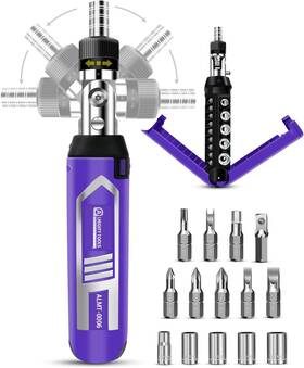 Almt-0006 Almighty Tools Ratchet Screwdriver Set 14-in-1 Multi Bit 180 Pivoting Adjust