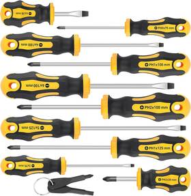 Amartisan 313055178182 10-piece Magnetic Screwdrivers Set 5 Phillips And Slotted Tips Prof