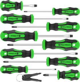 Amartisan 313091080005 10-piece Magnetic Screwdrivers Set 5 Phillips And Slotted Tips Prof Amartisan 313091080005 10-piece Magnetic Screwdrivers Set 5 Phillips And Slotted Tips Prof