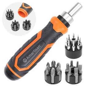 Amartisan 738596446406 22 In 1 Ratchet Screwdriver Set Precision Multi-bit Screw Drivers S