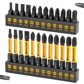 Amartisan 738596446420 24piece Screwdriver Bit Set Magnetic Slotted Phillips Driver S2 Stee