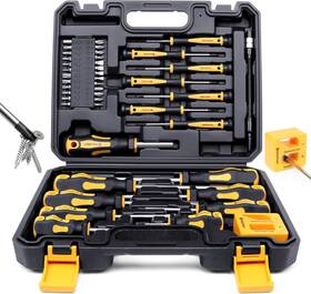 Am042 Amartisan Magnetic Screwdrivers Set With Case 43-piece Includs Slotted Phillip