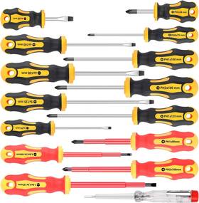 Am9015  Amartisan 15-piece Magnetic Screwdrivers Set 5 Phillips Slotted Tips Insulated 1000v