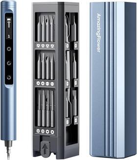 N2-blue Amazing Flower Mini Electric Screwdriver Cordless Set 3.7v 42-in 1 Magnetic Bits S