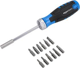 Ds-cjamz2010 Amazon Basics 12-piece Ratcheting Magnetic Screwdriver Set With Multiple Bits S