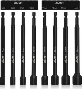 Ymx080 Amm 8pcs Metric Magnetic Nut Driver Set 6 Inch Long For Impact