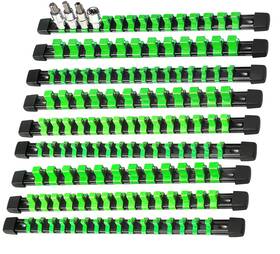 Ymx106 Amm 9-piece Socket Organizer 1/2 Inch 3/8 And 1/4 Drive Abs Tools-gre