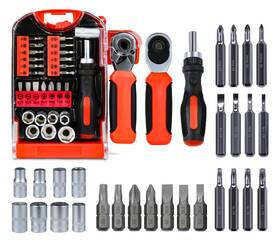 Ymx66118 Amm Ratchet Screwdriver Set With Case Include Mini Bits 1/4 Inch Drive