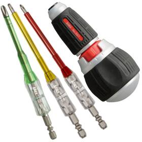 Azm-us4s Anex Electrician S Speed Ratchet Screwdriver Set 1 Handle And 3 Insulated Bits Sa