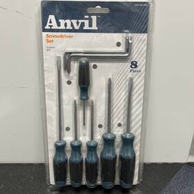 99673 Anvil Brand New 8 Piece Cushion Grip Screwdriver Set - 1000 029 954