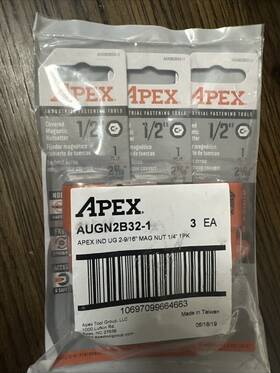Augn2b32-1 Apex 1/2 Inch 1/4 Drive 3 Pack Cover Magnetic But Setter