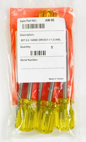 Aw-95 Apex Bit Hand Driver Awl 0.0 1.0 Precision Repair Tool 5-pack