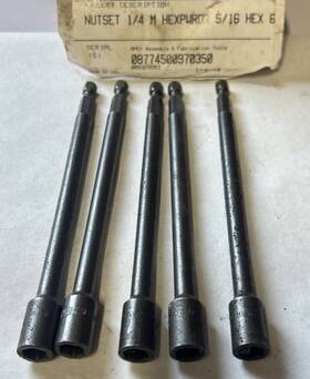 M6n-0810-6 Apex 6 Inch Impact 5/16 Magnetic Nut Setters Quick Change 5 Pack