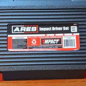 18021 Ares Impact Driver Set 1/2 Inch Drive Includes Case Metal Plastic Black Red