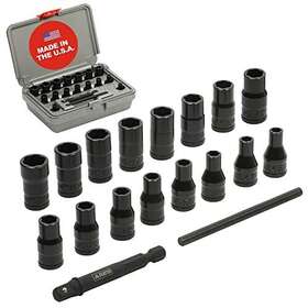 29022 Ares 840129908494 18-piece Damaged Bolt Extractor Socket Set 1/4-inch Drive Sockets