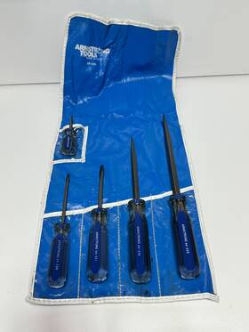 29-320 Armstrong Tools Usa 5pc Flat Slotted Tip Screwdriver Set In Kit Bag