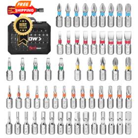 04014 Arrow Fastener 59-piece 1/4 Inch Screwdriver Bit Set S2 Steel Color-coded Bits With Black