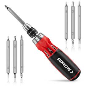 Arrow Fastener 04023 Ratcheting Screwdriver 12-in-1 Multi Bit Ratchet Black