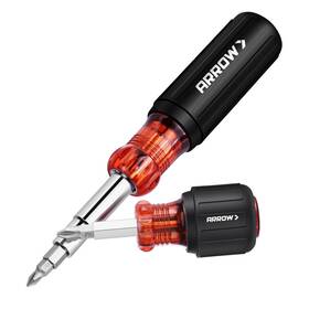 Ht04011 Arrow Fastener 2pc 5-in-1 Stubby/11-in-1 Standard Multi-bit Screw Driver And Nut Set