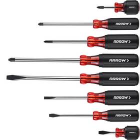 Ht04013 Arrow Fastener 8piece Magnetic Screwdriver Set Phillips Flat Head Tips Stubby