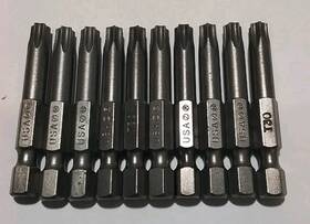 10t30 At G 10pc Usa Made 1/4 Inch Hex T-30 2 Quick Release Torx Bit Driver Set In
