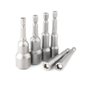 Auceli-nut1 Auceli 6 Pcs Hex Shank Magnetic Power Nut Driver Set 1/4 Inch Quick Connect Sha