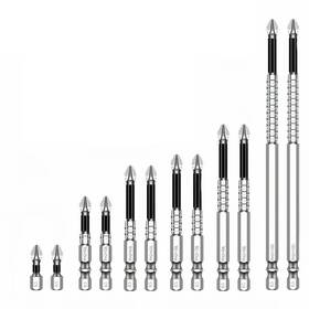 Auradraco 745166727179 12pcs High Magnetic Screwdriver Drill Bit Set K5 Impact Resistant Non Silver