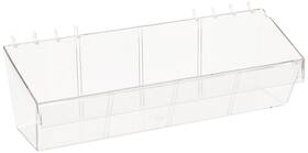 556114 Azar Displays 13 Inch W Acrylic Bin For Pegboard/slatwall 4 Pack