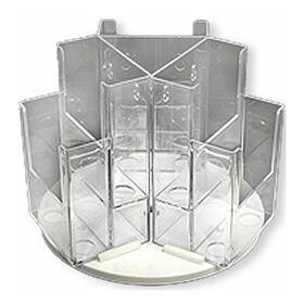 252806 Azar Displays 696859998867 6-pocket Tri-fold Brochure Counter Display Revolves On A 9 Inch Base