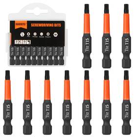 Bd240002 Baidets Pro T15 Screwdriver Bit Set - Torx 10 Pieces 50mm Length 1/4 Inch H